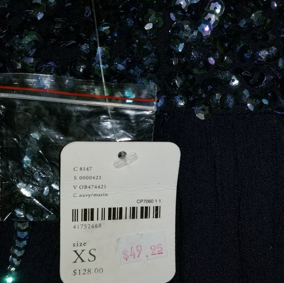 Free People Blue Sequins Evening Top - Picture 5 of 5